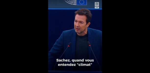 Guillaume Peltier au parlement européen, discours sur l'écologie